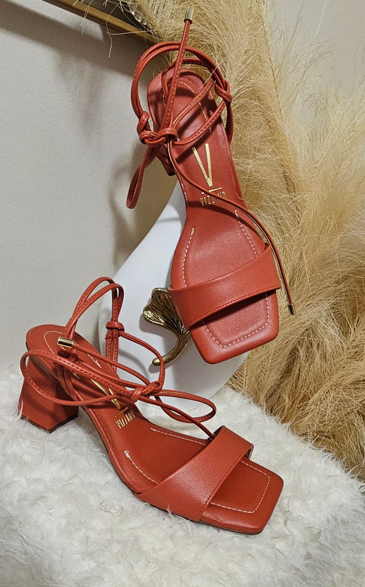 STRAPPY BURNT ORANGE HEELS
