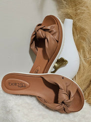 BROWN TIES PLATFORM FLIP FLOPS