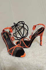 ORANGE SNAKESKIN HEELS