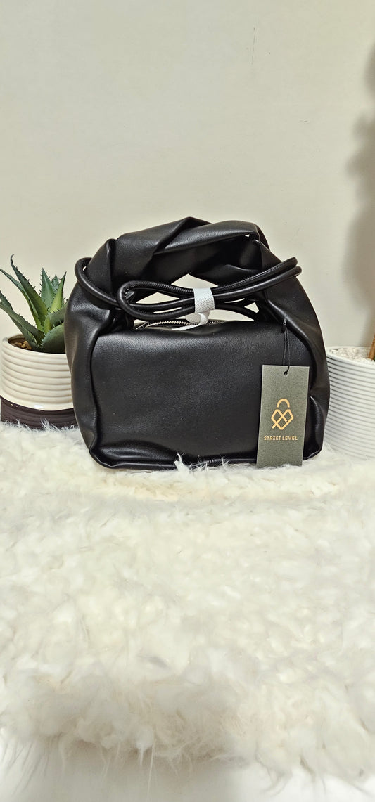 BLACK LEATHER HANDLE BAG