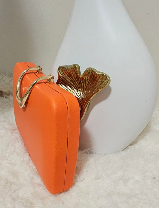 ORANGE & GOLD CLUTCH
