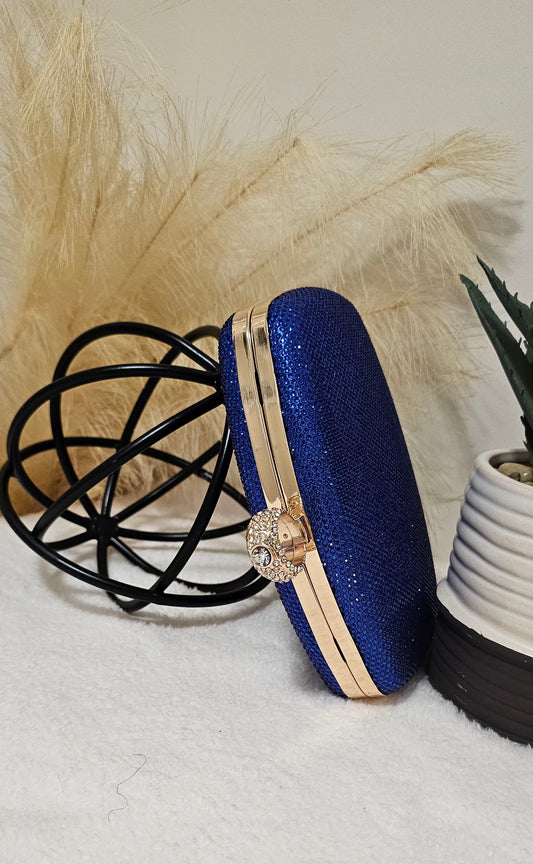 MIDNIGHT SEQUIN BLUE CLUTCH