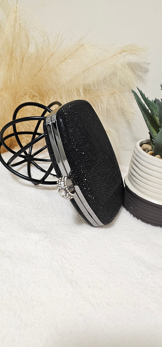 MIDNIGHT BLACK SEQUIN CLUTCH