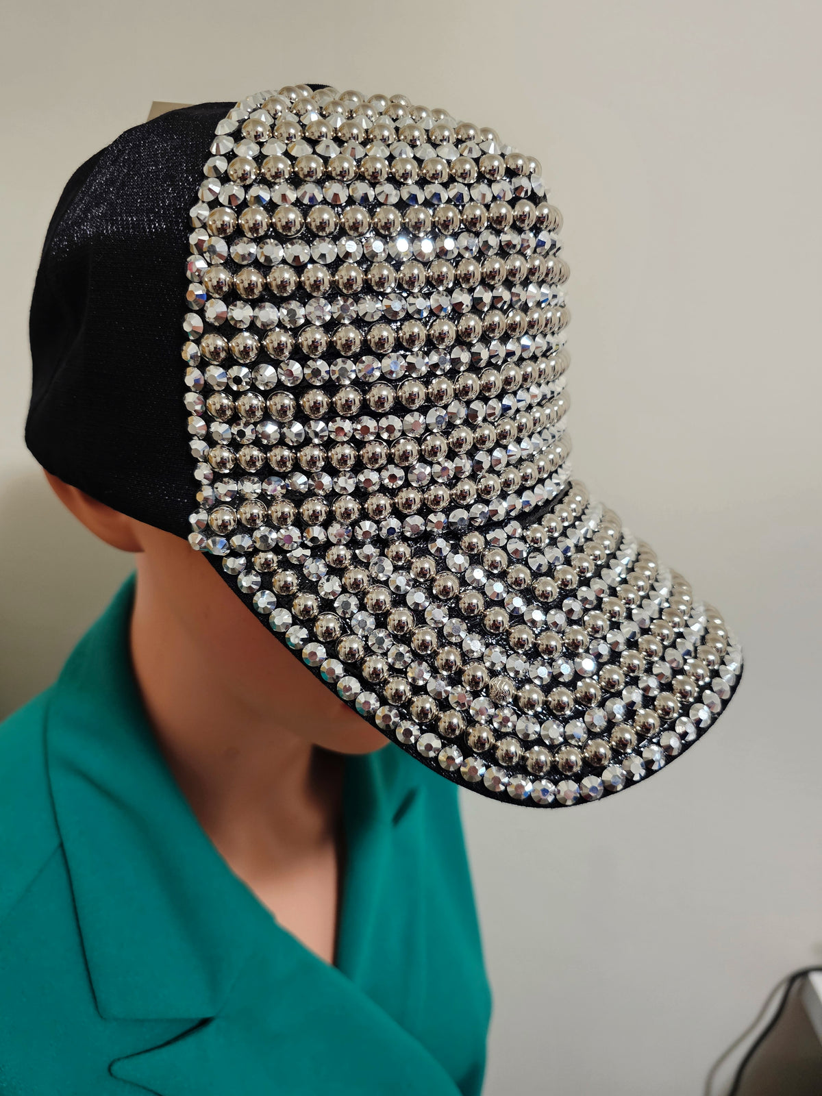SILVER & WHITE PEARL BASEBALL HAT