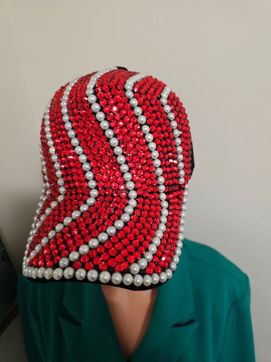RED PEARL BASEBALL HAT