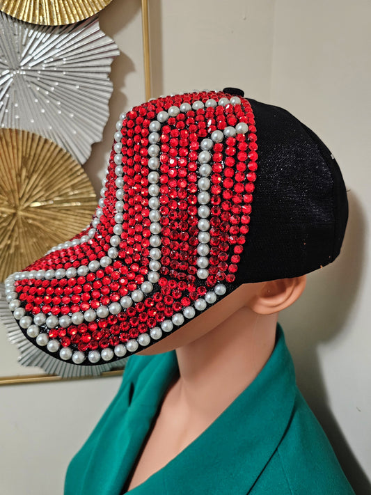 RED PEARL BASEBALL HAT