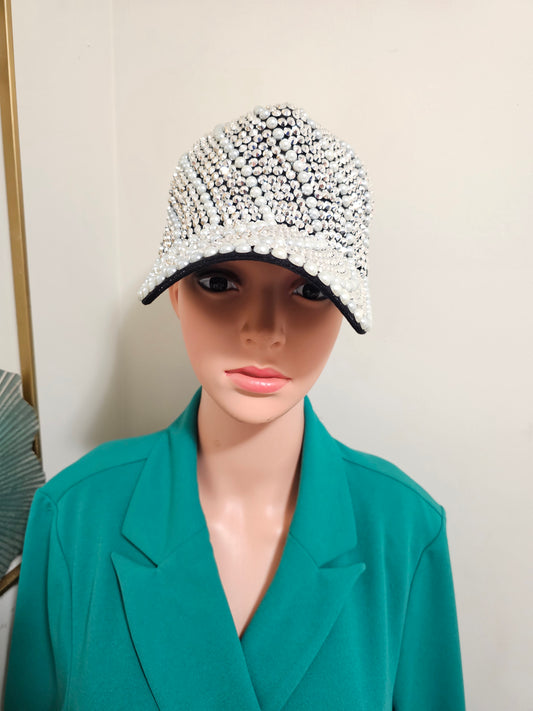 SILVER PEARL BASEBALL HAT