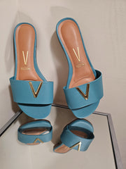 TEAL FLAT SANDAL