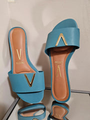 TEAL FLAT SANDAL