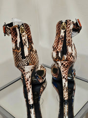 CAMERL CRISSCROSS MULTI SNAKE PU HEELS