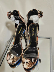 CAMERL CRISSCROSS MULTI SNAKE PU HEELS