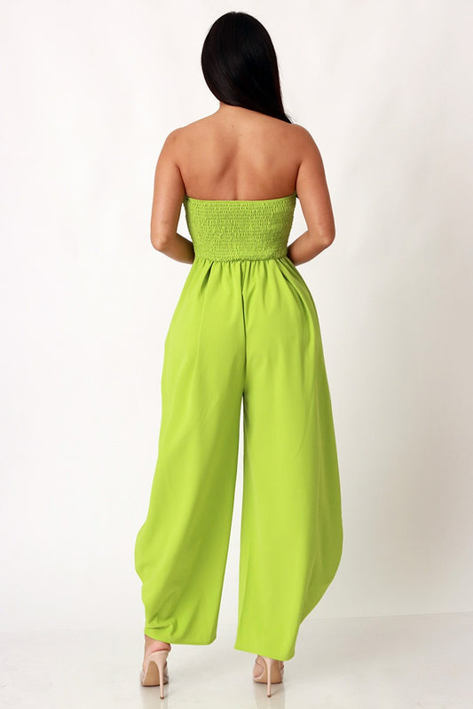 FRONT BOW TIE SLEEVELESS JUMPSUIT