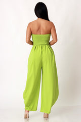 FRONT BOW TIE SLEEVELESS JUMPSUIT