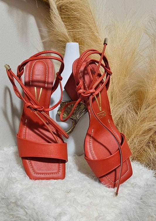 STRAPPY BURNT ORANGE HEELS