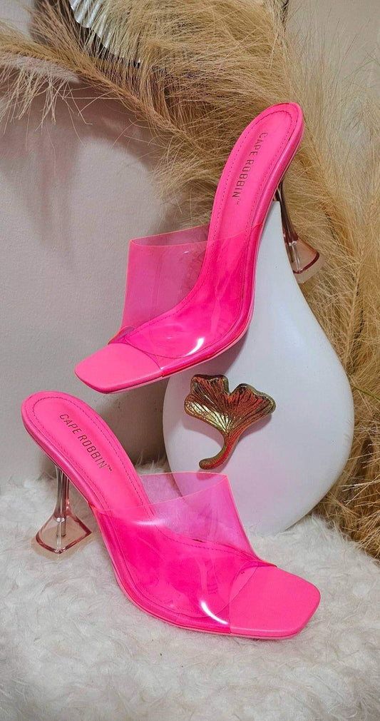 PINK PRINT NEON HEELS