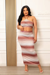 VACAY DAY PRINT HALTER SKIRT SET