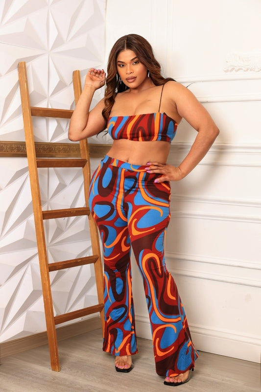MOSAIC RUSH HALTER PANTS SET