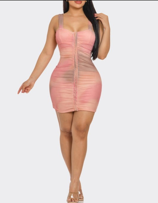 PASTEL PINK TIE DYE DRESS